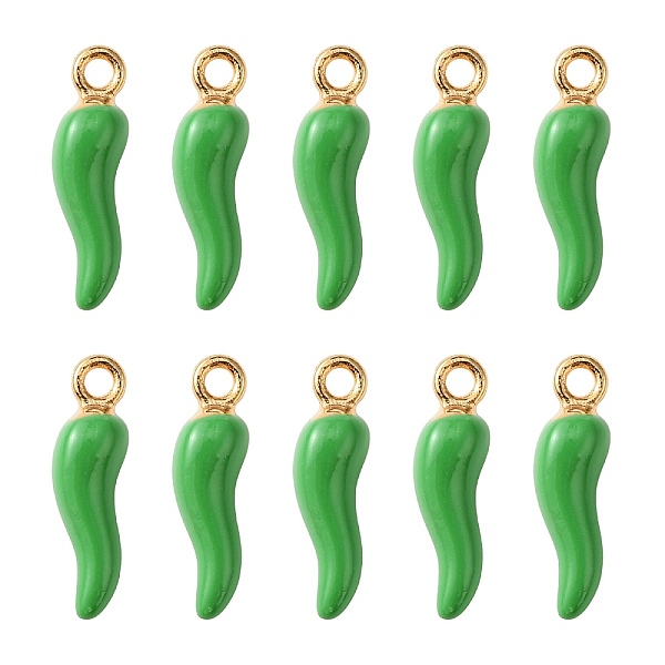 PandaHall Alloy Enamel Pendants, Cadmium Free & Nickel Free & Lead Free, Light Gold, Hot Horn of Plenty/Italian Horn Cornicello Charms, Lime...
PandaHall Alloy Enamel Pendants, Cadmium Free & Nickel Free & Lead Free, Light Gold, Hot Horn of Plenty/Italian Horn Cornicello Charms, Lime...