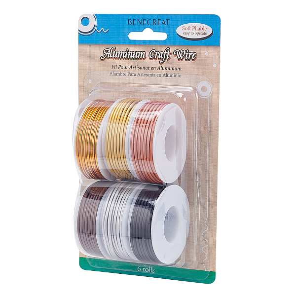PandaHall BENECREAT Matte Round Aluminum Wire, Mixed Color, 12 Gauge, 2mm, 5.8m/roll, 6 colors, 1roll/color, 6rolls/set Aluminum Round..., Multicolor
PandaHall BENECREAT Matte Round Aluminum Wire, Mixed Color, 12 Gauge, 2mm, 5.8m/roll, 6 colors, 1roll/color, 6rolls/set Aluminum Round..., Multicolor