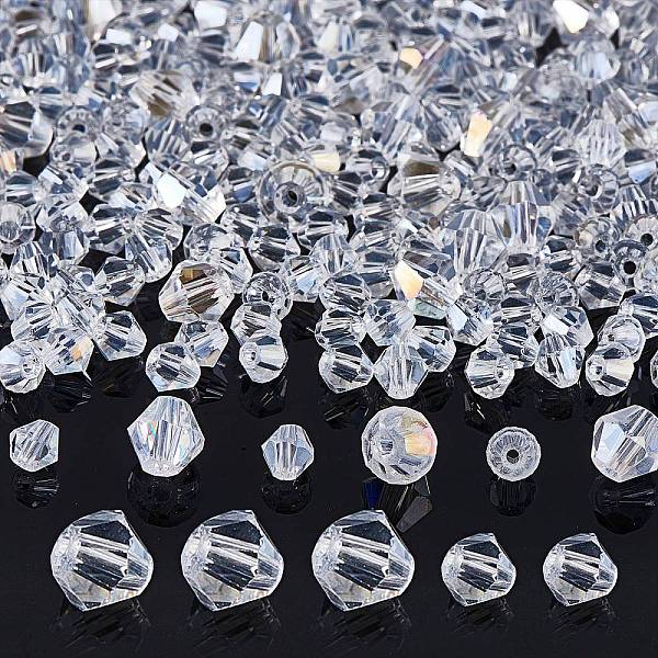 PandaHall 10 Strands 2 Style Transparent Electroplate Glass Beads Strands, AB Color Plated, Faceted, Bicone, Clear AB, 4~6x4~6mm, Hole: 1mm..., White
PandaHall 10 Strands 2 Style Transparent Electroplate Glass Beads Strands, AB Color Plated, Faceted, Bicone, Clear AB, 4~6x4~6mm, Hole: 1mm..., White