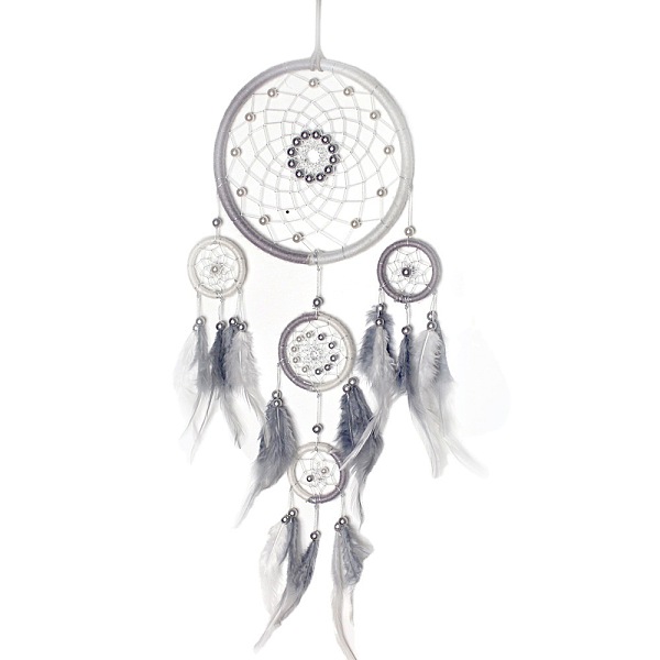 PandaHall Woolen Yarn Woven Net/Web with Feather Pendant Decorations, Flat Round, Dark Gray, 650~700x160mm Feather Flat Round
PandaHall Woolen Yarn Woven Net/Web with Feather Pendant Decorations, Flat Round, Dark Gray, 650~700x160mm Feather Flat Round