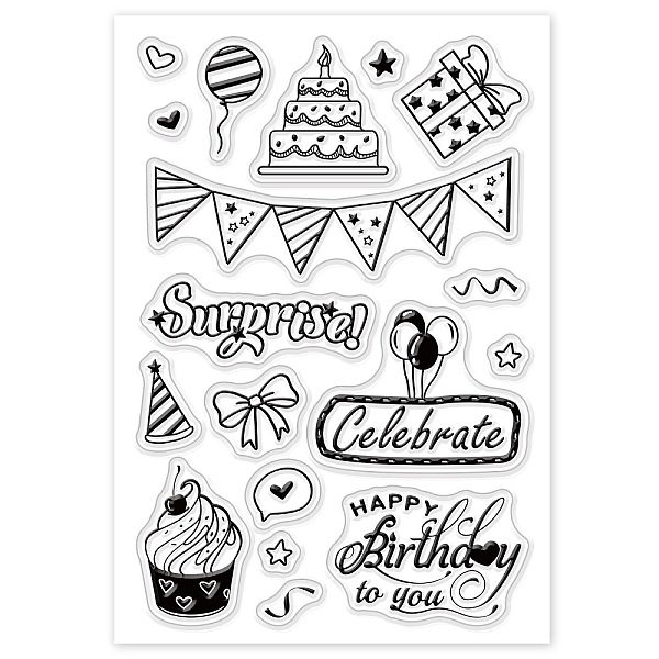 PandaHall GLOBLELAND Happy Birthday Theme Clear Stamps Celebrate Birthday Surprise Silicone Transparent Stamp for DIY Scrapbooking Card...
PandaHall GLOBLELAND Happy Birthday Theme Clear Stamps Celebrate Birthday Surprise Silicone Transparent Stamp for DIY Scrapbooking Card...