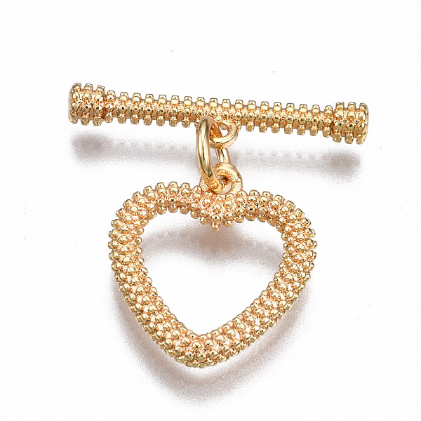 PandaHall Brass Toggle Clasps, Nickel Free, Heart, Real 18K Gold Plated, 21mm long, Bar: 19X4X2.5mm, hole: 1.2mm, Jump Ring: 5x1mm, Inner...
PandaHall Brass Toggle Clasps, Nickel Free, Heart, Real 18K Gold Plated, 21mm long, Bar: 19X4X2.5mm, hole: 1.2mm, Jump Ring: 5x1mm, Inner...
