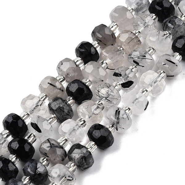 PandaHall Natural Black Rutilated Quartz Beads Strands, with Seed Beads, Faceted, Rondelle, 8x6mm, Hole: 1mm, about 20~22pcs/strand, 7.09...
PandaHall Natural Black Rutilated Quartz Beads Strands, with Seed Beads, Faceted, Rondelle, 8x6mm, Hole: 1mm, about 20~22pcs/strand, 7.09...