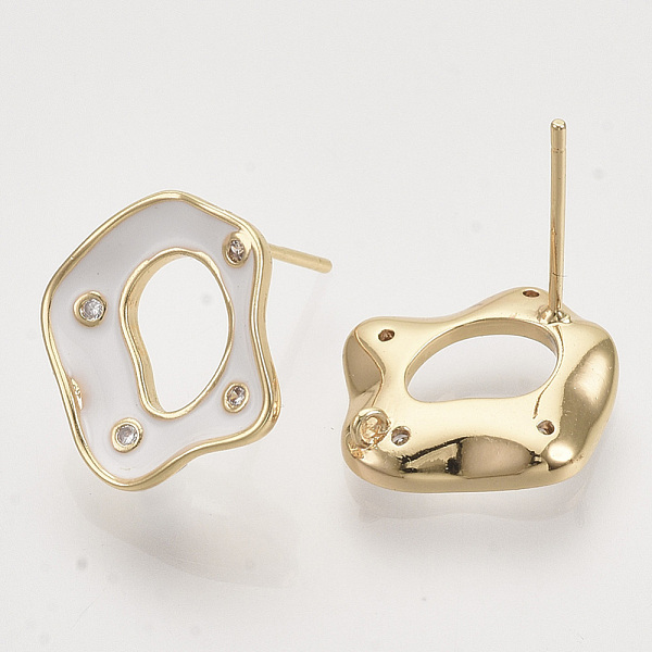 PandaHall Brass Micro Pave Cubic Zirconia Stud Earring Findings, Enamel and Loop, Nickel Free, Real 18K Gold Plated, White, 15.5x15mm, Hole...
PandaHall Brass Micro Pave Cubic Zirconia Stud Earring Findings, Enamel and Loop, Nickel Free, Real 18K Gold Plated, White, 15.5x15mm, Hole...