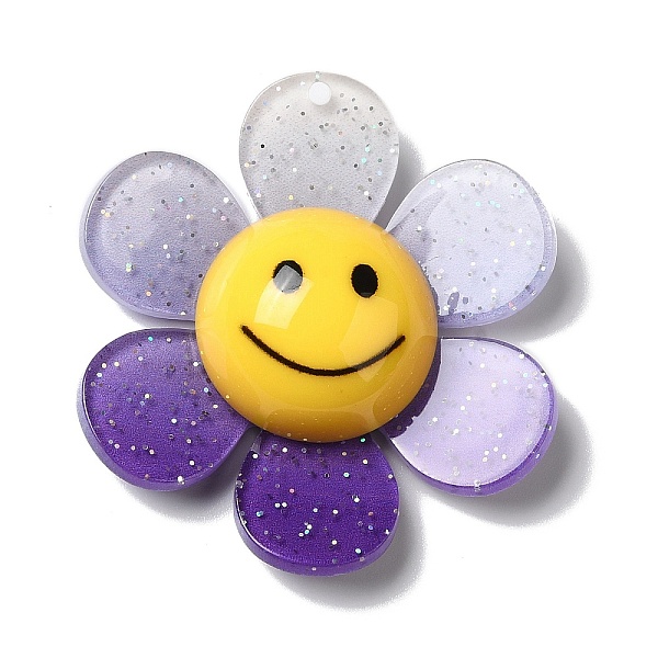 PandaHall Acrylic Big Pendants with Glitter Powder, Two Tone Flower with Smile, Indigo, 52x48x14.5mm, Hole: 2mm Acrylic Flower Purple
PandaHall Acrylic Big Pendants with Glitter Powder, Two Tone Flower with Smile, Indigo, 52x48x14.5mm, Hole: 2mm Acrylic Flower Purple