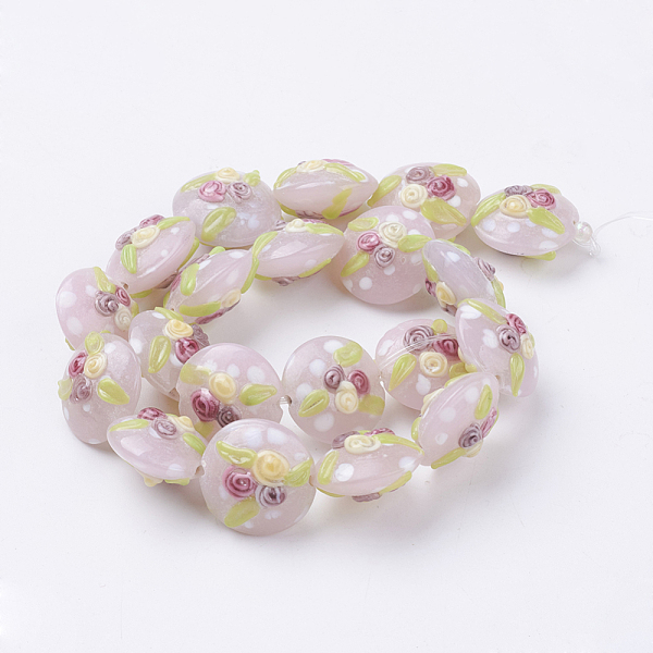 PandaHall Handmade Bumpy Lampwork Beads Strands, Flat Round with Flower, Plum, 17~20.5x10~14mm, Hole: 1.4mm Lampwork Flat Round Purple
PandaHall Handmade Bumpy Lampwork Beads Strands, Flat Round with Flower, Plum, 17~20.5x10~14mm, Hole: 1.4mm Lampwork Flat Round Purple