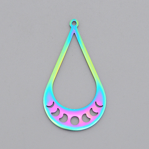 PandaHall Ion Plating(IP) 201 Stainless Steel Pendants, Laser Cut, Teardrop with Phase of the Moon, Rainbow Color, 39x21.5x1mm, Hole: 1.5mm...
PandaHall Ion Plating(IP) 201 Stainless Steel Pendants, Laser Cut, Teardrop with Phase of the Moon, Rainbow Color, 39x21.5x1mm, Hole: 1.5mm...