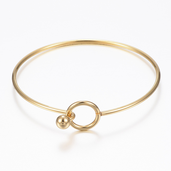 PandaHall 304 Stainless Steel Bangle, Golden, 2-3/8 inch(6~6.5cm) 304 Stainless Steel
PandaHall 304 Stainless Steel Bangle, Golden, 2-3/8 inch(6~6.5cm) 304 Stainless Steel