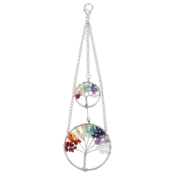 PandaHall Flat Round with Tree of Life Mixed Stone Pendant Decorations, with Alloy Lobster Claw Clasps, Platinum, 19.6cm Alloy Flat Round
PandaHall Flat Round with Tree of Life Mixed Stone Pendant Decorations, with Alloy Lobster Claw Clasps, Platinum, 19.6cm Alloy Flat Round