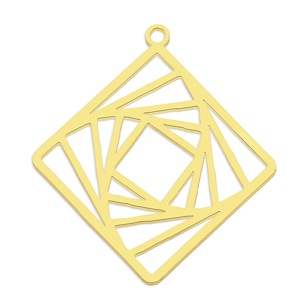 PandaHall 201 Stainless Steel Pendants, Laser Cut, Vacuum Plating, Rhombus, Golden, 30x28x1mm, Hole: 1.6mm, Side Length: 20.5mm 201...
PandaHall 201 Stainless Steel Pendants, Laser Cut, Vacuum Plating, Rhombus, Golden, 30x28x1mm, Hole: 1.6mm, Side Length: 20.5mm 201...