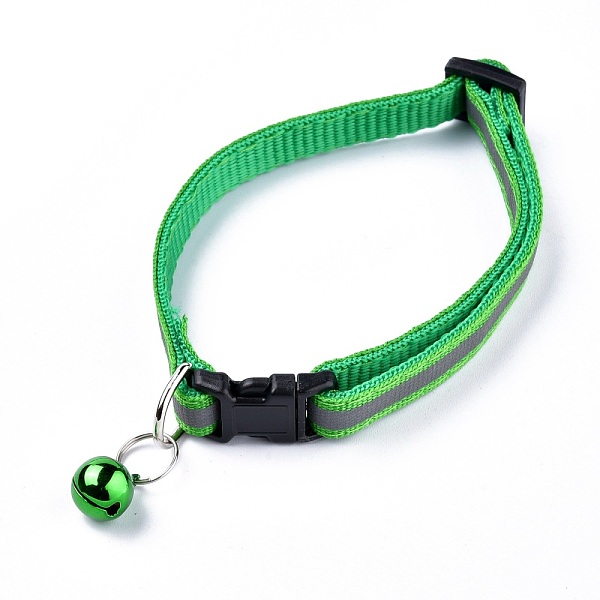 PandaHall Adjustable Polyester Reflective Dog/Cat Collar, Pet Supplies, with Iron Bell and Polypropylene(PP) Buckle, Green, 21.5~35x1cm, Fit...
PandaHall Adjustable Polyester Reflective Dog/Cat Collar, Pet Supplies, with Iron Bell and Polypropylene(PP) Buckle, Green, 21.5~35x1cm, Fit...