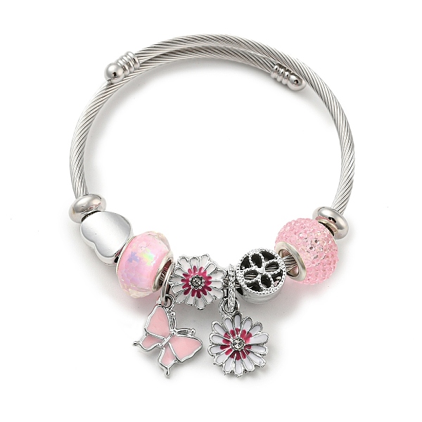 PandaHall Stainless Steel European Bracelet, Charm Bracelet for Women, Flower, Inner Diameter: 2-3/8~2-3/4 inch(6~7cm) Stainless Steel...
PandaHall Stainless Steel European Bracelet, Charm Bracelet for Women, Flower, Inner Diameter: 2-3/8~2-3/4 inch(6~7cm) Stainless Steel...