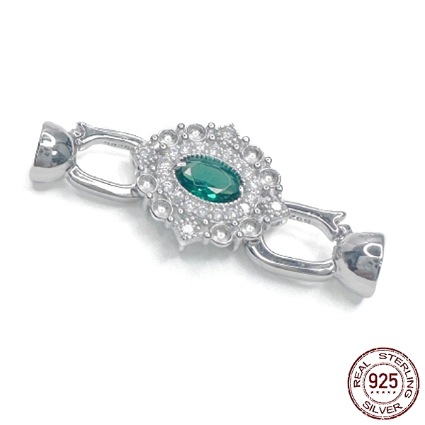PandaHall Rhodium Plated 925 Sterling Silver Micro Pave Teal Cubic Zirconia Fold Over Clasps, Oval, Real Platinum Plated, 32mm, Hole: 4mm..., Cyan
PandaHall Rhodium Plated 925 Sterling Silver Micro Pave Teal Cubic Zirconia Fold Over Clasps, Oval, Real Platinum Plated, 32mm, Hole: 4mm..., Cyan