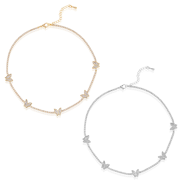 PandaHall FIBLOOM 2Pcs 2 Style Titanium Steel & Brass Butterfly Pendant Necklaces Set with Crystal Rhinestone Tennis Chains, Platinum &..., Clear
PandaHall FIBLOOM 2Pcs 2 Style Titanium Steel & Brass Butterfly Pendant Necklaces Set with Crystal Rhinestone Tennis Chains, Platinum &..., Clear