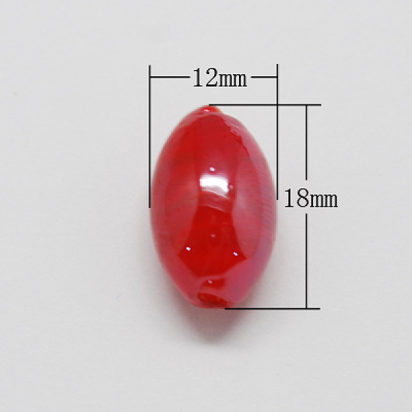 PandaHall Handmade Lampwork Beads, Pearlized, Oval, Red, 18x12x12mm, Hole: 2mm Lampwork Oval Red
PandaHall Handmade Lampwork Beads, Pearlized, Oval, Red, 18x12x12mm, Hole: 2mm Lampwork Oval Red