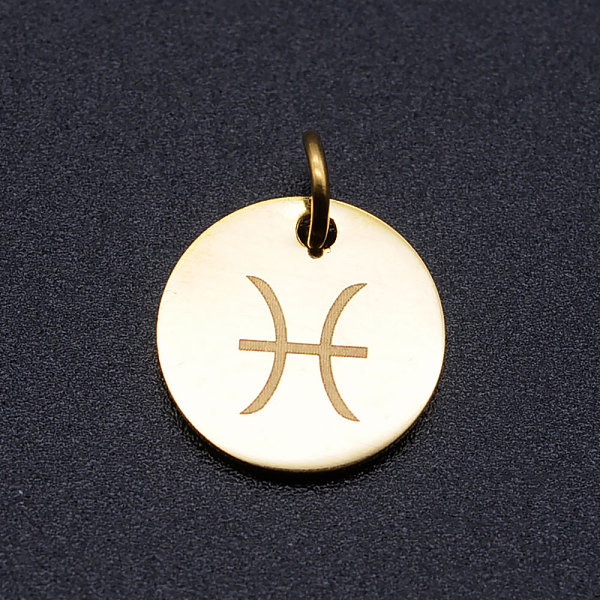 PandaHall 201 Stainless Steel Charms, Twelve Constellations, with Jump Rings, Flat Round, Pisces, 12x1mm, Hole: 3.5mm 201 Stainless Steel...
PandaHall 201 Stainless Steel Charms, Twelve Constellations, with Jump Rings, Flat Round, Pisces, 12x1mm, Hole: 3.5mm 201 Stainless Steel...