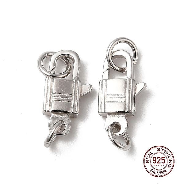 PandaHall Rhodium Plated 925 Sterling Silver Lobster Claw Clasps, with Jump Rings, Lock, Platinum, 11.5x6x2.5mm Sterling Silver Lock
PandaHall Rhodium Plated 925 Sterling Silver Lobster Claw Clasps, with Jump Rings, Lock, Platinum, 11.5x6x2.5mm Sterling Silver Lock