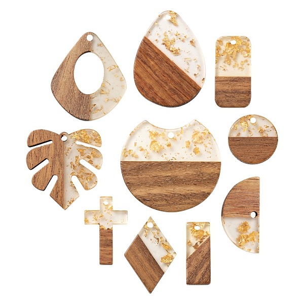 PandaHall 20Pcs 10 Style Resin & Walnut Wood Pendants, with Foil, Waxed, Mixed Color, 14~36x9~37x3~4mm, Hole: 1.8~2mm, 2pcs/style Resin+Wood..., Multicolor
PandaHall 20Pcs 10 Style Resin & Walnut Wood Pendants, with Foil, Waxed, Mixed Color, 14~36x9~37x3~4mm, Hole: 1.8~2mm, 2pcs/style Resin+Wood..., Multicolor