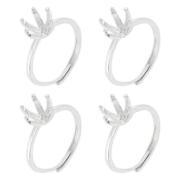 PandaHall 4Pcs Brass Adjustable Ring Settings, Prong Ring Settings for Gemstone, Platinum, Inner Diameter: 17mm, Tray: 7.5mm Brass
PandaHall 4Pcs Brass Adjustable Ring Settings, Prong Ring Settings for Gemstone, Platinum, Inner Diameter: 17mm, Tray: 7.5mm Brass