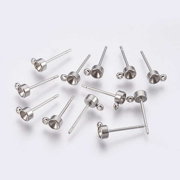 PandaHall 201 Stainless Steel Stud Earring Findings, with Loop and 304 Stainless Steel Pins, For Pointed Back Rivoli Rhinestone Flat Round...
PandaHall 201 Stainless Steel Stud Earring Findings, with Loop and 304 Stainless Steel Pins, For Pointed Back Rivoli Rhinestone Flat Round...