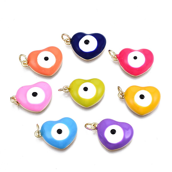 PandaHall Brass Enamel Charms, Cadmium Free & Nickel Free & Lead Free, Heart with Evil Eye, Real 16K Gold Plated, Mixed Color, 14x18x6mm..., Multicolor
PandaHall Brass Enamel Charms, Cadmium Free & Nickel Free & Lead Free, Heart with Evil Eye, Real 16K Gold Plated, Mixed Color, 14x18x6mm..., Multicolor