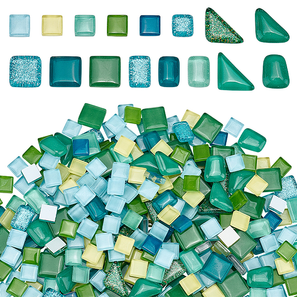 PandaHall Green Series Glass Mosaic Cabochons, Rectangle/Tiangle/Square, Mixed Color, 10~16x10~23x4~5mm, 200g/bag Glass Mixed Shapes..., Multicolor
PandaHall Green Series Glass Mosaic Cabochons, Rectangle/Tiangle/Square, Mixed Color, 10~16x10~23x4~5mm, 200g/bag Glass Mixed Shapes..., Multicolor