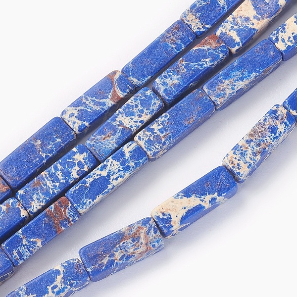 PandaHall Synthetic Imperial Jasper Bead Strands, Dyed, Cuboid, Cornflower Blue, 12~13.5x4~4.5mm, Hole: 0.8mm, about 29pcs/strand, 14.96...
PandaHall Synthetic Imperial Jasper Bead Strands, Dyed, Cuboid, Cornflower Blue, 12~13.5x4~4.5mm, Hole: 0.8mm, about 29pcs/strand, 14.96...