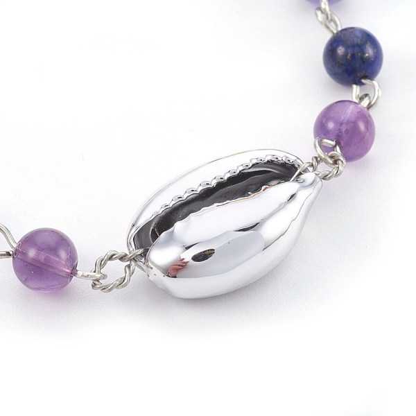 PandaHall Natural Mixed Stone Beads Bracelets, with Electroplated Shell Beads, Cowrie Shells, 8-1/8 inch(20.5cm) Mixed Stone
PandaHall Natural Mixed Stone Beads Bracelets, with Electroplated Shell Beads, Cowrie Shells, 8-1/8 inch(20.5cm) Mixed Stone
