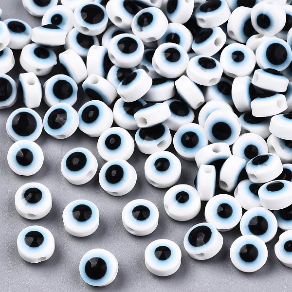 PandaHall Resin Beads, Flat Round, Evil Eye, White, 7.5~8x5~6mm, Hole: 1.8~2mm Resin Evil Eye White
PandaHall Resin Beads, Flat Round, Evil Eye, White, 7.5~8x5~6mm, Hole: 1.8~2mm Resin Evil Eye White