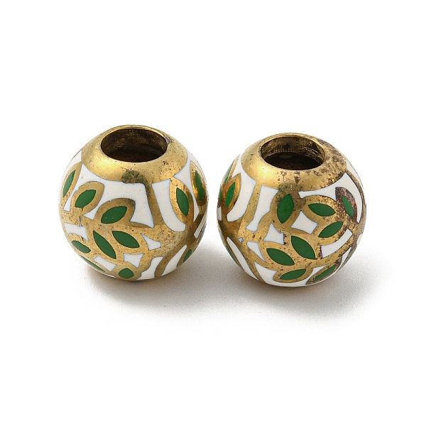 PandaHall Brass Enamel European Beads, Large Hole Beads, Golden, Round with Leaf, Green, 13x11.5mm, Hole: 5mm Brass+Enamel Round Green
PandaHall Brass Enamel European Beads, Large Hole Beads, Golden, Round with Leaf, Green, 13x11.5mm, Hole: 5mm Brass+Enamel Round Green