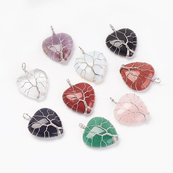 PandaHall Natural & Synthetic Mixed Stone Pendants, with Brass Findings, Heart, Platinum, 39~42x30~31x10~11mm, Hole: 5mm Mixed Stone Heart
PandaHall Natural & Synthetic Mixed Stone Pendants, with Brass Findings, Heart, Platinum, 39~42x30~31x10~11mm, Hole: 5mm Mixed Stone Heart