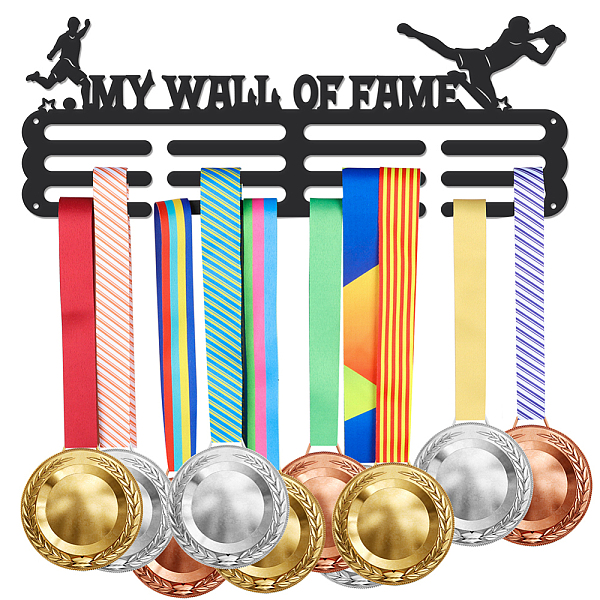 PandaHall Sports Theme Iron Medal Hanger Holder Display Wall Rack, with Screws, Word My Wall of Fame, Football Pattern, 150x400mm Iron..., Black
PandaHall Sports Theme Iron Medal Hanger Holder Display Wall Rack, with Screws, Word My Wall of Fame, Football Pattern, 150x400mm Iron..., Black
