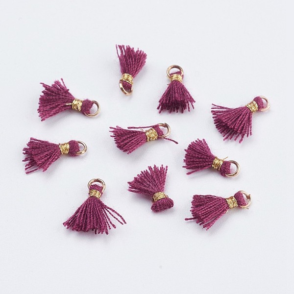 PandaHall Nylon Tassels Pendant Decorations, Mini Tassel, with Golden Tone Iron Findings, Fuchsia, 10.5~14.5x2.5~3mm, Hole: 2mm Nylon Pink
PandaHall Nylon Tassels Pendant Decorations, Mini Tassel, with Golden Tone Iron Findings, Fuchsia, 10.5~14.5x2.5~3mm, Hole: 2mm Nylon Pink