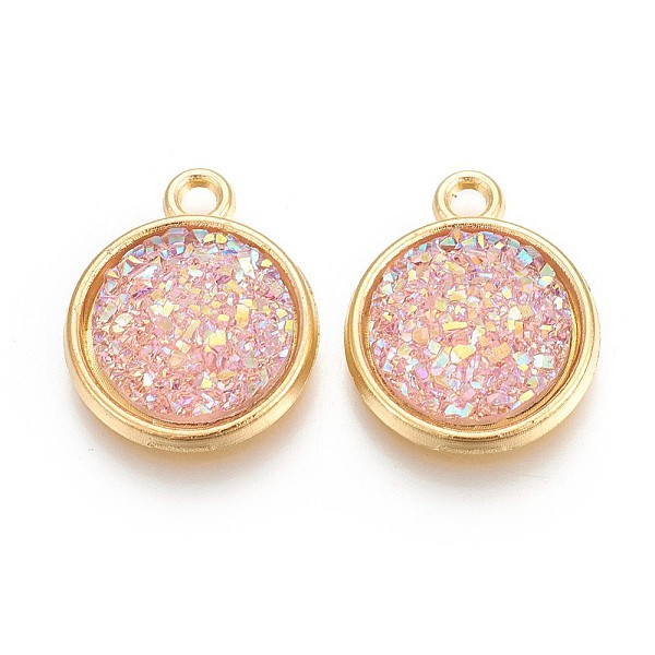 PandaHall Resin Pendants, with Golden Tone Alloy Findings, Flat Round, Pink, 18x15x3.5~4mm, Hole: 1.8mm Alloy+Resin Flat Round Pink
PandaHall Resin Pendants, with Golden Tone Alloy Findings, Flat Round, Pink, 18x15x3.5~4mm, Hole: 1.8mm Alloy+Resin Flat Round Pink