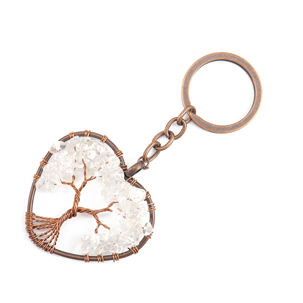 PandaHall Natural Quartz Crystal Pendant Keychains, with Brass Findings and Alloy Key Rings, Heart with Tree of Life, 10.7cm Quartz Crystal...
PandaHall Natural Quartz Crystal Pendant Keychains, with Brass Findings and Alloy Key Rings, Heart with Tree of Life, 10.7cm Quartz Crystal...
