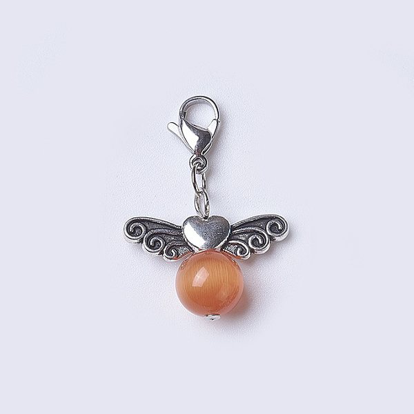 PandaHall Cat Eye Pendants, with 304 Stainless Steel Lobster Claw Clasps and Alloy Beads, Round with Wing, Coral, 33mm, Pendant..., Red
PandaHall Cat Eye Pendants, with 304 Stainless Steel Lobster Claw Clasps and Alloy Beads, Round with Wing, Coral, 33mm, Pendant..., Red