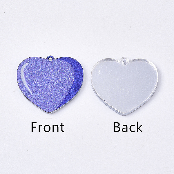 PandaHall Acrylic Pendants, PVC Printed on the Front, Film and Mirror Effect on the Back, Heart, Slate Blue, 20x22x2mm, Hole: 1mm Acrylic...
PandaHall Acrylic Pendants, PVC Printed on the Front, Film and Mirror Effect on the Back, Heart, Slate Blue, 20x22x2mm, Hole: 1mm Acrylic...