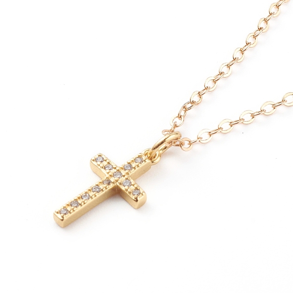 PandaHall Brass Micro Pave Clear Cubic Zirconia Cross Pendant Necklaces, with 304 Stainless Steel Lobster Claw Clasps, Golden, 16.73 inch...
PandaHall Brass Micro Pave Clear Cubic Zirconia Cross Pendant Necklaces, with 304 Stainless Steel Lobster Claw Clasps, Golden, 16.73 inch...
