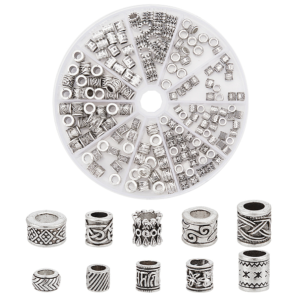 PandaHall PH 160pcs 10 Styles Large Hole Spacer Beads Antique Silver Spacer Beads Column Metal Beads Tibetan Style European Bead for Pen...
PandaHall PH 160pcs 10 Styles Large Hole Spacer Beads Antique Silver Spacer Beads Column Metal Beads Tibetan Style European Bead for Pen...