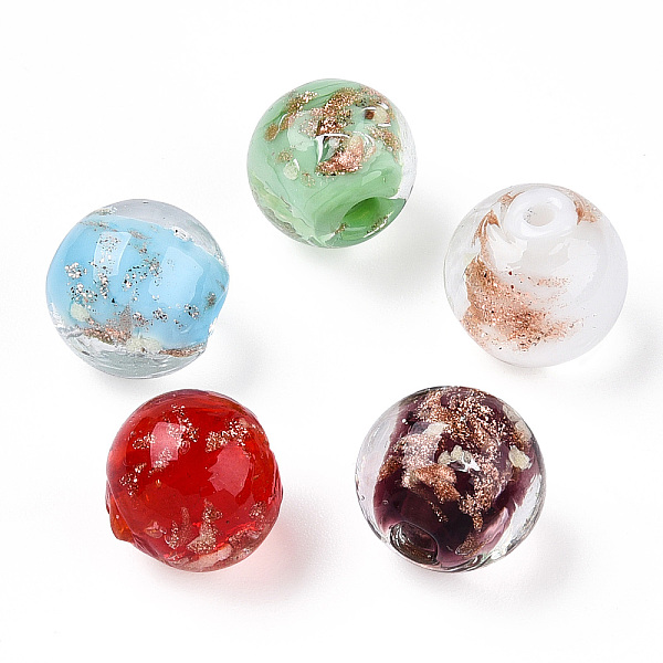 PandaHall Luminous Handmade Gold Sand Lampwork Beads, Glow in the Dark, Round, Mixed Color, 9.5~10x8.5~9.5mm, Hole: 1.4~1.6mm Lampwork Round..., Multicolor
PandaHall Luminous Handmade Gold Sand Lampwork Beads, Glow in the Dark, Round, Mixed Color, 9.5~10x8.5~9.5mm, Hole: 1.4~1.6mm Lampwork Round..., Multicolor