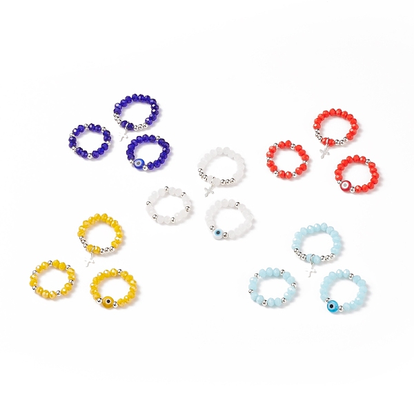 PandaHall 3Pcs 3 Style Glass & Lampwork Evil Eye Beaded Finger Rings Set, Brass Cross Charm Rings for Women, Mixed Color, Inner Diameter..., Multicolor
PandaHall 3Pcs 3 Style Glass & Lampwork Evil Eye Beaded Finger Rings Set, Brass Cross Charm Rings for Women, Mixed Color, Inner Diameter..., Multicolor