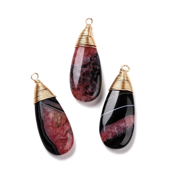 PandaHall Natural Brazilian Agate Pendants, with Real 18K Gold Plated Tone Brass Wire Wrapped, Dyed & Heated, Teardrop, Indian Red...
PandaHall Natural Brazilian Agate Pendants, with Real 18K Gold Plated Tone Brass Wire Wrapped, Dyed & Heated, Teardrop, Indian Red...