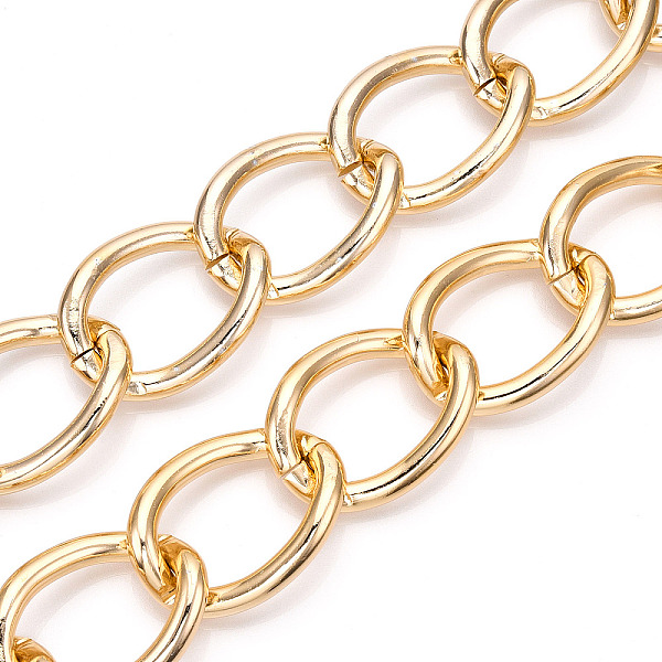 PandaHall Aluminum Curb Chains, Twist Link Chains, Unwelded, Light Gold, 45x34x6mm Aluminum
PandaHall Aluminum Curb Chains, Twist Link Chains, Unwelded, Light Gold, 45x34x6mm Aluminum