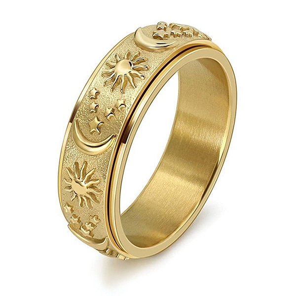 PandaHall Stainless Steel Rotating Ring, for Men and Women, Golden, US Size 10, 8mm, Inner Diameter: 19.8mm Stainless Steel
PandaHall Stainless Steel Rotating Ring, for Men and Women, Golden, US Size 10, 8mm, Inner Diameter: 19.8mm Stainless Steel
