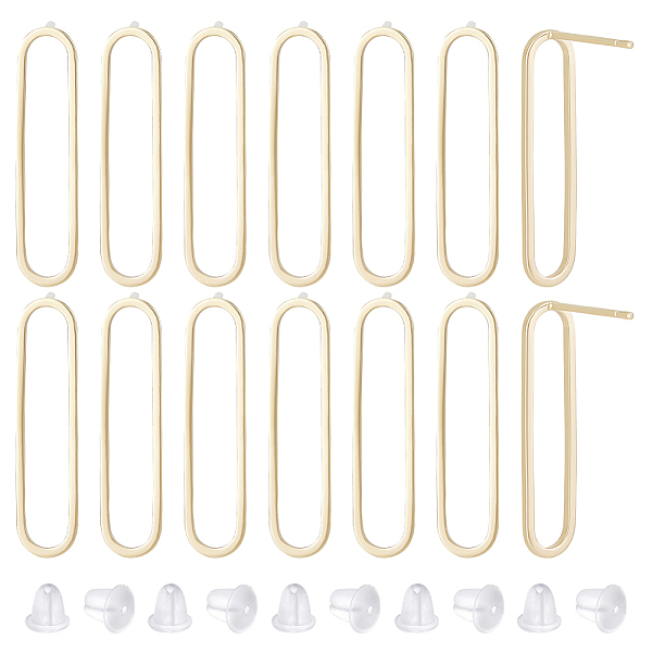 PandaHall BENECREAT 10Pcs Hollow Oval Rack Plating Brass Stud Earring Findings, with 925 Sterling Silver Pin, with 50Pcs Plastic Ear Nuts...
PandaHall BENECREAT 10Pcs Hollow Oval Rack Plating Brass Stud Earring Findings, with 925 Sterling Silver Pin, with 50Pcs Plastic Ear Nuts...