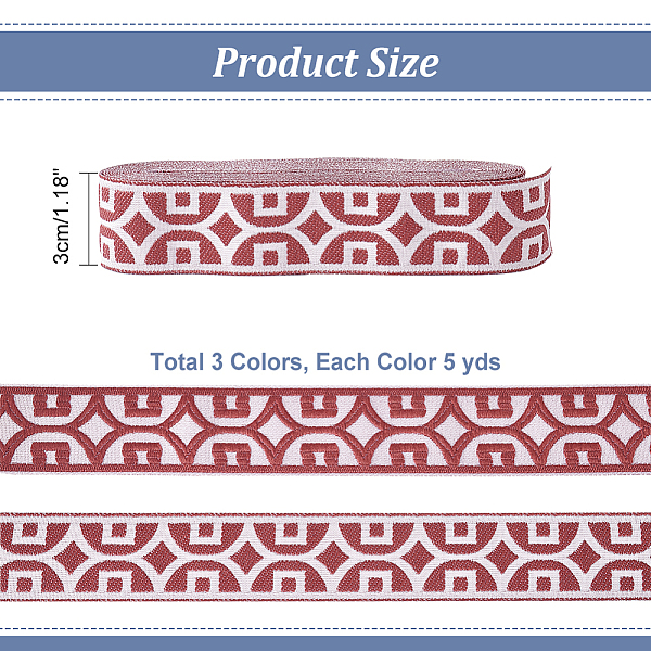 PandaHall 15 Yards 3 Colors Flat Polycotton Ribbon, Coin Pattern, Garment Accessories, Mixed Color, 1-1/8 inch(30mm), 5 yards/color..., Multicolor
PandaHall 15 Yards 3 Colors Flat Polycotton Ribbon, Coin Pattern, Garment Accessories, Mixed Color, 1-1/8 inch(30mm), 5 yards/color..., Multicolor
