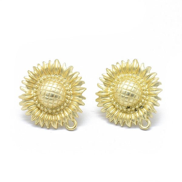 PandaHall Alloy Stud Earring Findings, with Loop, Brass Pins and Ear Nuts/Earring Backs, Long-Lasting Plated, Sunflower, Matte Light Gold...
PandaHall Alloy Stud Earring Findings, with Loop, Brass Pins and Ear Nuts/Earring Backs, Long-Lasting Plated, Sunflower, Matte Light Gold...