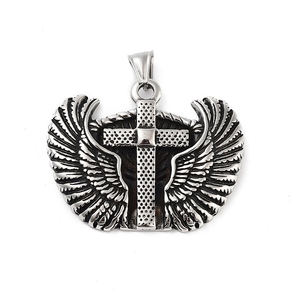 PandaHall Retro 304 Stainless Steel Big Pendants, Cross with Wing Charm, Antique Silver, 41.5x52x6mm, Hole: 4x6.5mm 304 Stainless Steel...
PandaHall Retro 304 Stainless Steel Big Pendants, Cross with Wing Charm, Antique Silver, 41.5x52x6mm, Hole: 4x6.5mm 304 Stainless Steel...