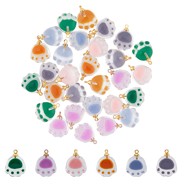 PandaHall SUPERFINDINGS 30Pcs 6 Colors Clear Glass Pendant Charms Colorful Cat Paw Dangle Beads Cute Cartoon Shiny Small Paw Pendants with..., Multicolor
PandaHall SUPERFINDINGS 30Pcs 6 Colors Clear Glass Pendant Charms Colorful Cat Paw Dangle Beads Cute Cartoon Shiny Small Paw Pendants with..., Multicolor