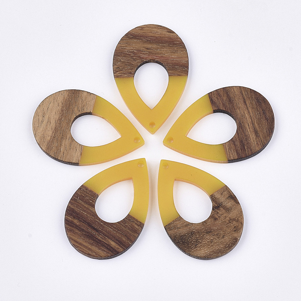 PandaHall Resin & Walnut Wood Pendants, Teardrop, Gold, 38x25.5x3mm, Hole: 2mm Resin+Wood Teardrop Gold
PandaHall Resin & Walnut Wood Pendants, Teardrop, Gold, 38x25.5x3mm, Hole: 2mm Resin+Wood Teardrop Gold